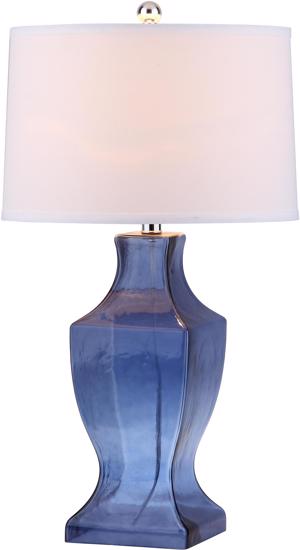Safavieh Glass 29-Inch H Bottom Lamp - Set of 2 - Blue/Off-white (LIT4156C-SET2) - Illuminate your living space in style.