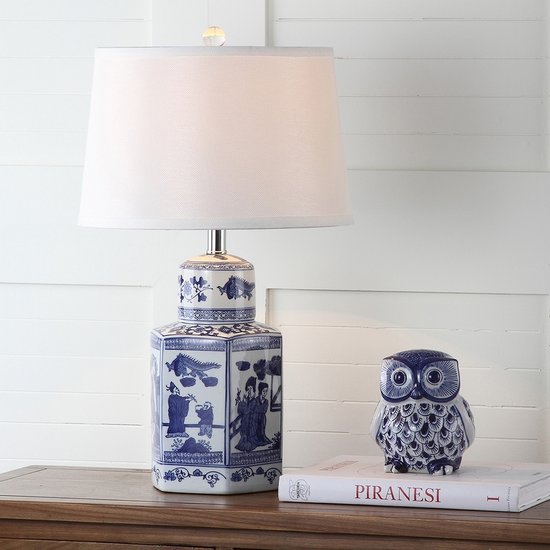 Safavieh Judy 23.5-inch H Table Lamp - Set of 2 White/Blue (LIT4243A-SET2) - Excellent addition to your indoor space.