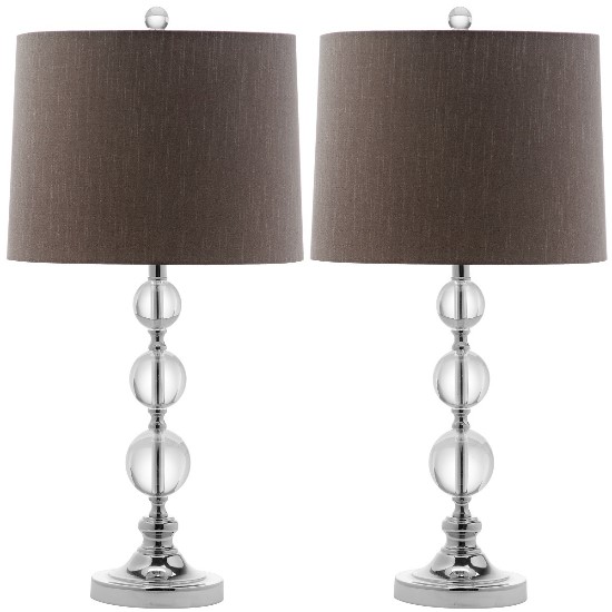Safavieh Keeva 26-inch H Crystal Ball Lamp - Clear/Grey (LIT4113A-SET2) - Set up the mood for reading with this table lamp.