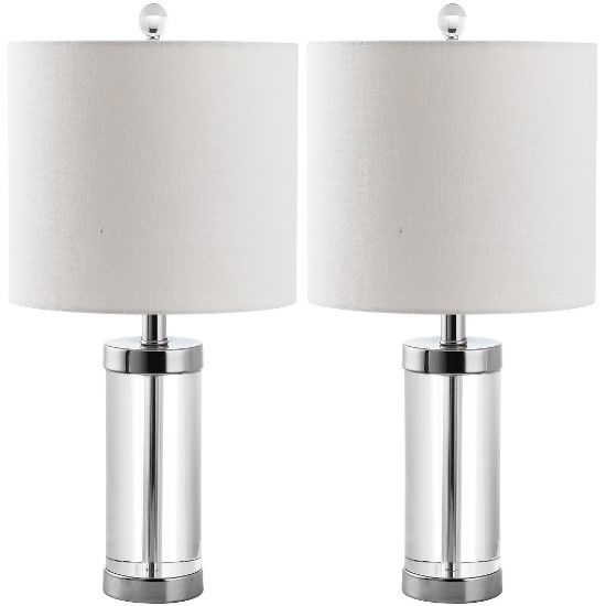 Safavieh Laurie 20-inch H Crystal Table Lamp - Set of 2 - Clear/Off-white (LIT4101A-SET2) - Perfect to set mood for reading at night.