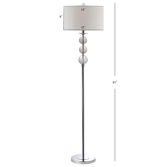 Safavieh Pippa 61-inch H Glass Globe Floor Lamp - Clear/Black (LIT4105A) - Illuminate your living room with this floor lamp.
