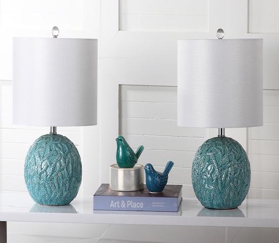 Safavieh Robinson 20-inch H Table Lamp Set of 2  Light Blue/Off-white (LIT4248A-SET2) - Excellent fit for a new-fashioned lifestyle.