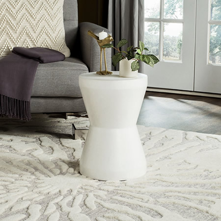 Safavieh Torre Indoor/Outdoor Modern Concrete 17.3-Inch H Accent Table - Ivory (VNN10018) This accent table is an ideal addition to your living room. 