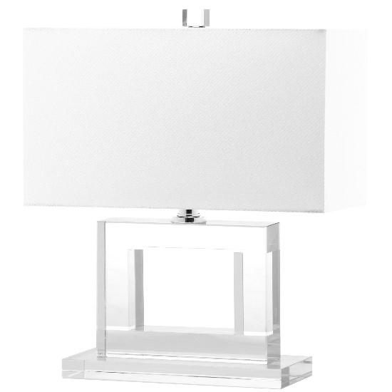 Safavieh Town 20.5-inch H Square Crystal Lamp - Clear/Off-White (LIT4115A) - Adds design on your living space.