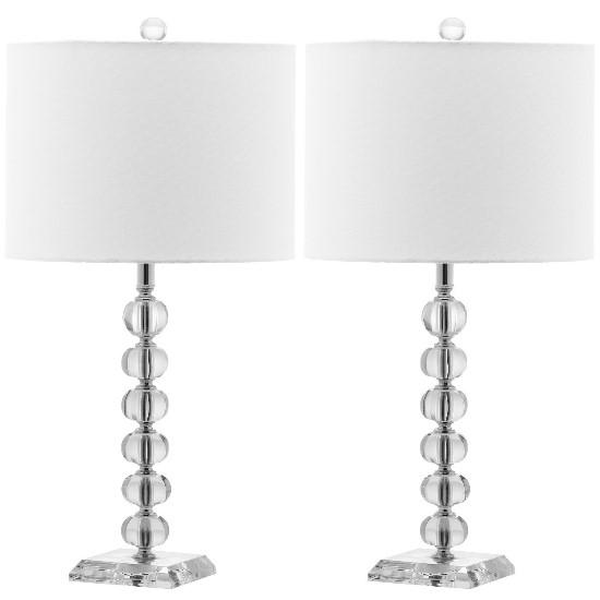 Safavieh Victoria 25-inch H Crystal Ball Lamp - Set of 2 - Clear/Off-white (LIT4119A-SET2) - Excellent for a hall table or console.