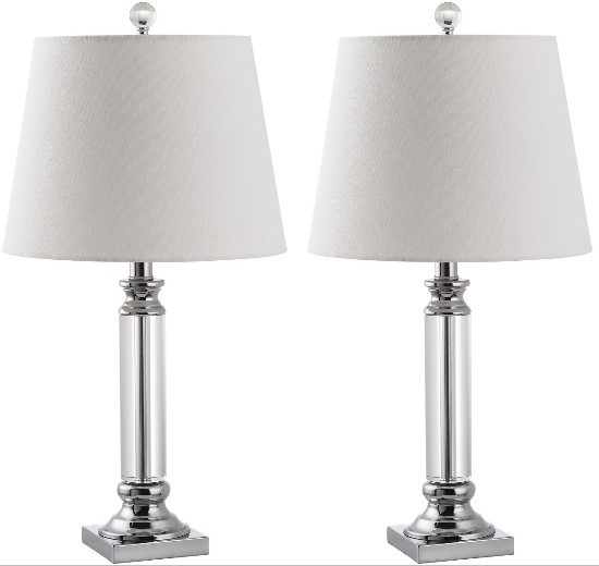 Safavieh Zara 24-inch H Crystal Table Lamp - Set Of 2 - Clear/Off-White (LIT4098A-SET2) - Excellent table lamp for nightly use.