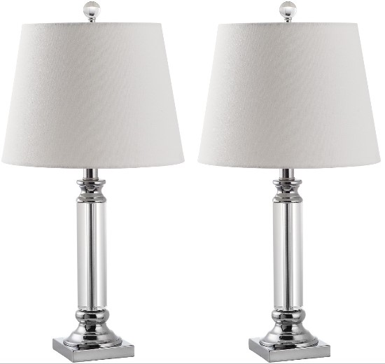Safavieh Zara 24-inch H Crystal Table Lamp - Set Of 2 - Clear/Off-White (LIT4098A-SET2) - Excellent table lamp for nightly use.
