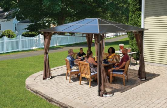 ShelterLogic Sycamore 10x12 Gazebo - Brown (24024) This gazebo kit will protect your outdoor gathering from the sun rays. 