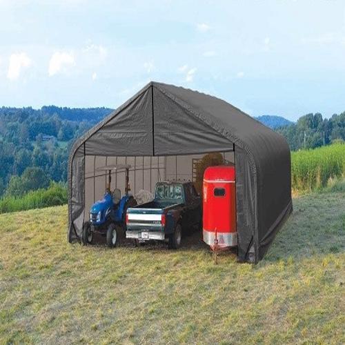 Shelter Logic 28x24x20 Peak Style Shelter Kit - Grey (86066) Provides protection and storage to your vehicles. 