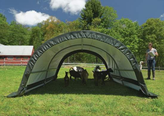 ShelterLogic 8x10x5 Portable Livestock Shelter - Round (51560) This small shelter will protect your farm animals from the weather. 