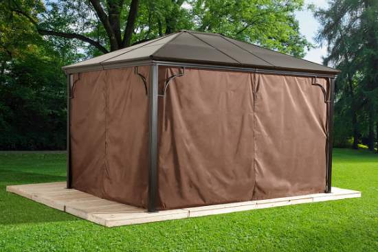 Sojag Sumatra 10x12 Polyester Gazebo Curtains - Brown (135-9156072) This curtians will protect your Sumatra gazebo during a harsh weather. 
