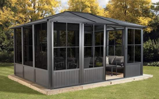 Sojag Korado 10x17 Aluminum Solarium (448-9164800) Build your own private haven with this solarium gazebo. 