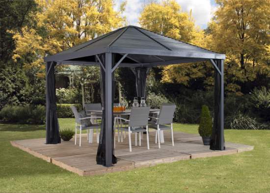 Sojag Sanibel 10x10 Aluminum Gazebo Kit - Gray (500-9163476) This gazebo kit provides a comfortable dining place for you and your family. 