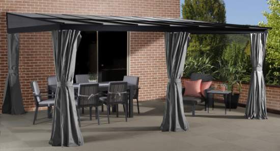 Sojag Pompano 12x16 Aluminum Wall Gazebo Kit - Grey (500-9167573) This gazebo kit will make you enjoy your stay on your outdoor space. 