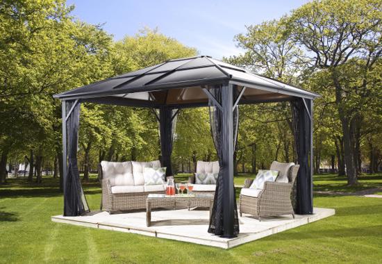 Sojag 10x14 Meridien Gazebo Kit - Dark Gray (500-8162943) This Meridien gazebo kit helps you organize parties and meetings at your backyard. 