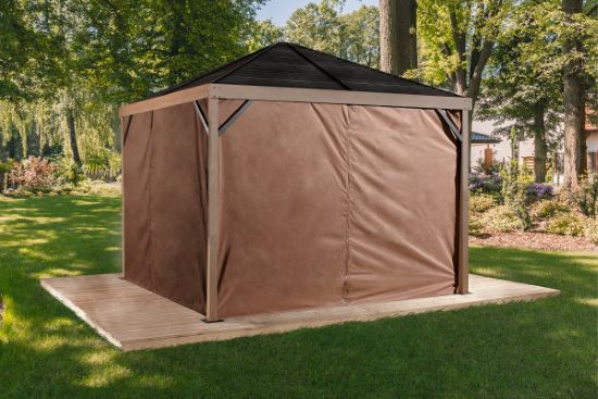 Sojag Sanibel 10x10 Polyester Curtains - Brown (135-9168891) This curtain will surely protect your gazebo from the insects.