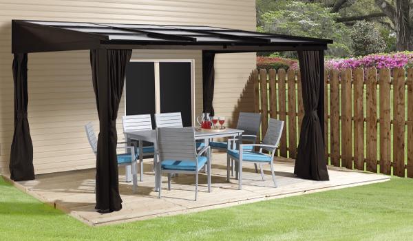 Sojag 10x12 Sutton Wall-Mounted Gazebo Kit - Dark Brown (500-9165371) Enjoying the outdoors has never been so great with this Sutton Gazebo.