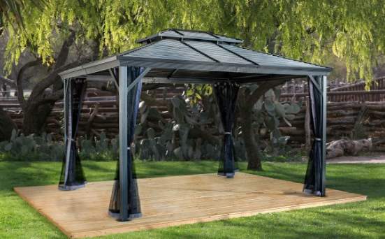 Sojag Ventura II 10x14 Aluminum Gazebo Kit - Dark Grey (500-9165197) This Ventura gazebo will compliment any backyard while providing protection for you and your guests.