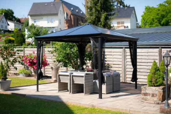 Sojag Verona 10x10 Gazebo Kit - Charcoal (310-9168464) This gazebo is a perfect place for relaxation. 
