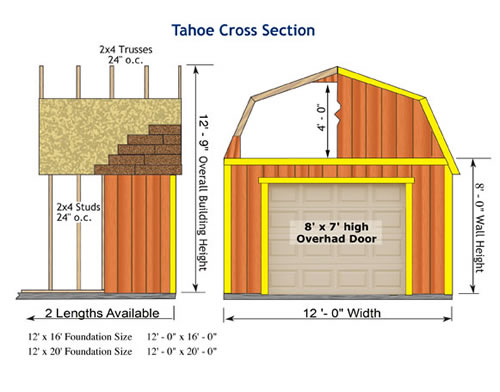 tahoe 12x20 wood storage garage kit tahoe_1220