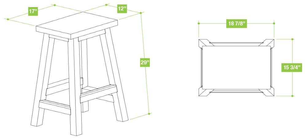 Yardistry Madison Outdoor Bar Stools (YM11790) Madison Stool Dimensions