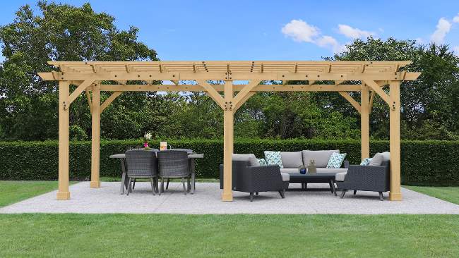 Yardistry 10x22 Meridian Pergola Kit - Natural Cedar (YM11932COM) This pergola is perfect to your outdoor space. 