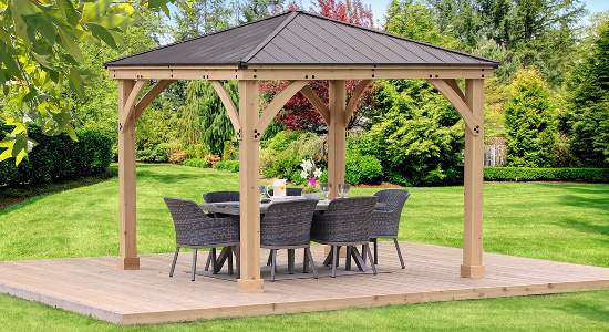 Yardistry 10x10 Meridian Gazebo Kit (YM11756) This gazebo will add a touch of elegance to your backyard setting. 