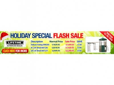 Lifetime Christmas FLASH SALE! Sale Ends 12/26