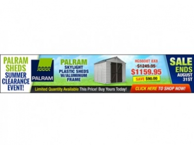 Palram 8' Skylight Storage Sheds On Sale Now! - Sale Ends 8/31