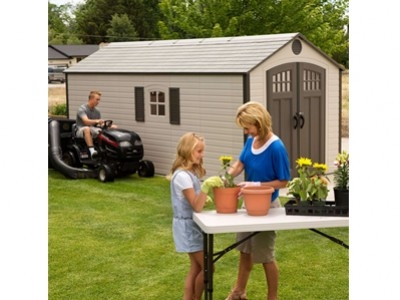 Save $100.00 Off our Lifetime 8'x17.5' Shed model 60121 now thru 12/15